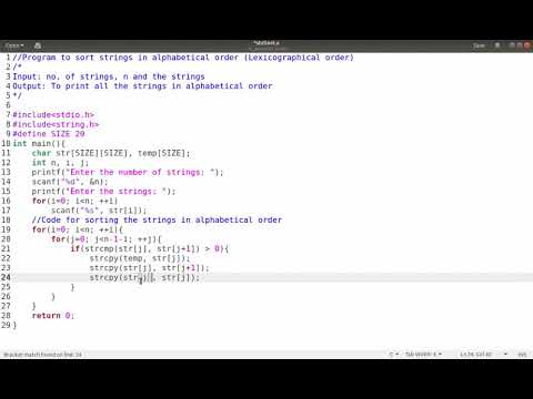 How do you arrange a string in alphabetical order in C++?