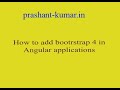 How to add bootstrap 4 in angular application