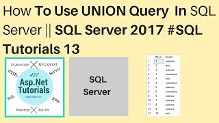 How to use Union query in sql server 2017 || #sql tutorials 13
