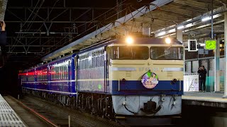 [4K60p]ブルトレを思わせる快速列車 JR東日本 両毛線 快速ELあしかが号 EF64 1001+12系客車+EF65 501