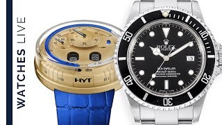 HYT Watches: Rolex Sea-Dweller, Omega Seamaster Aqua Terra Worldtimer & Patek Philippe Chronograph