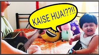 2 year old baby singing Kaise Hua with Dad| Kabir Singh | Wait for it |Toddler|Funny| Vishal Mishra