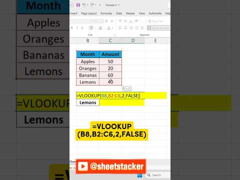 Función BUSCARV de Excel #shorts #trending #short #youtubeshorts #video #sheetstacker #viralvideo