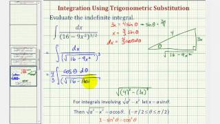 Ex 6: Integration Using Trigonometric Substitution