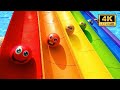 TRANSPORTING PIXAR CARS & FRUITS WITH COLORED - Marble Run Race ☆ HABA Slope - 木曜コーヒー: 作業用カフェBGM