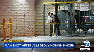 Man shot by upset tenant for honking his horn non-stop in Encino parking garage, police say