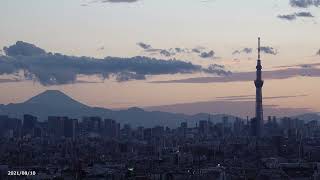 【4K】東京スカイツリー・綺麗な夕焼け雲（2021年8月10日）