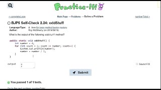Java Practice It || 2.24 oddStuff || for loop