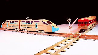 How To Make HST Train | High-Speed Train vs Ordinary Train | Crossing of Rails tracks