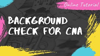 Background Check For CNA