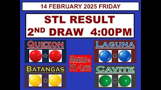 STL 2ND Draw 4PM Result STL Cavite STL Quezon STL Laguna 14 February  2025  FRIDAY