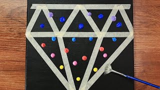 Diamond Acrylic Painting Using Masking Tape #376｜Satisfying Masking Tape ASMR