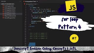 #7 (Javascript Seekhien) "JavaScript For Loops: Creating a Star Pattern".