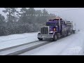 01 21 2025 biloxi ms intense snow plows on 110 semi almost crashes into ambulance