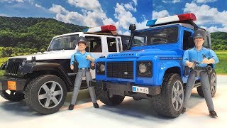 bruder police jeep and bruder polizei - police car for kids
