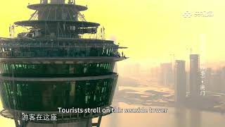 航拍中国：澳门旅游塔风景Aerial China Scenery of Macau Tower