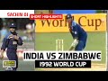 INDIA vs ZIMBABWE 1992 WORLD CUP HIGHLIGHTS | SACHIN 81 |  INDIA v ZIMBABWE | RAIN AFFECTED MATCH