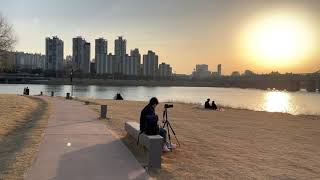 [4K] Walking on the Nodeul Island at sunset 해질녘 노들섬 걷기