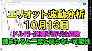 ドル円の逆張り売りは危険！踏まれると二度と戻らない可能性｜エリオット波動分析 2021年10月13日