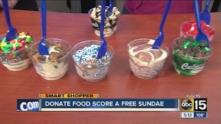 Donate food and score a free sundae