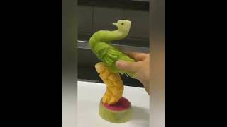 Peacock design on vegetables \u0026 fruits || Artistic world || art videos || Yt Shorts #shorts