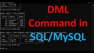 DML Command in SQL | Data Manipulation Language in SQL | Database Language