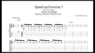 Fast Alternate Picking - Speed up Exercise 1// Key of A minor