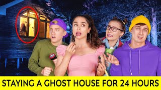 24 HOURS IN THE MOST HAUNTED HOUSE || Horror Challenge by BadaBOOM!