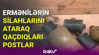 Diqqət: ermənilərin tərk etdiyi döyüş mövqeyindən görüntülər  yayıldı