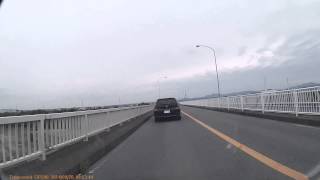 天竜川「浜北大橋」（静岡県道61号）を渡る（下り）　静岡県道343号（左岸堤防）から浜北大橋 西交差点まで