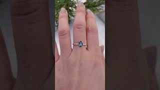 Audrey Ring - 1.15ct Teal Blue Montana Sapphire | cla-r104ov-7mm-msap-tb-1.15-r | k449