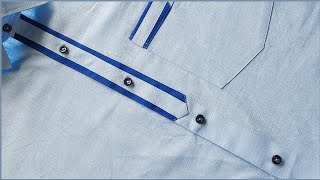 how to sew a designer shirt  /designer front placket stitching /