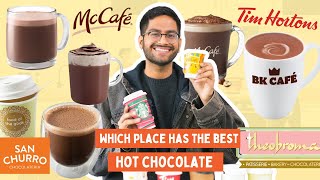 TRYING THE MOST FAMOUS HOT CHOCOLATES 😱 MC-CAFE, STARBUCKS, BURGER KING \u0026 MORE | WHICH IS THE BEST?