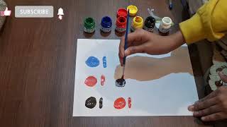 छह रंगों को मिलाकर बनाए अनेकों रंग colour mixing #colour #mixing