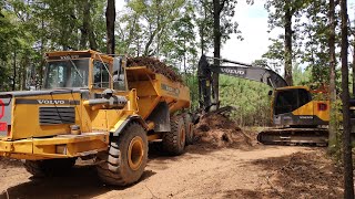 Last Trees To Take Down On Lot 2 And Grading For Road