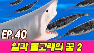 일각돌고래의 꿈 2화ㅣ상어와의 한판 대결편 40화, 어린이 만화 영화, 교육영상, 해양동물 이름 맞추기ㅣ꼬꼬스토이