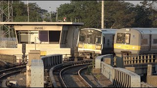 LIRR - Hicksville - 12 Car M3 Arrives at Rush Hour