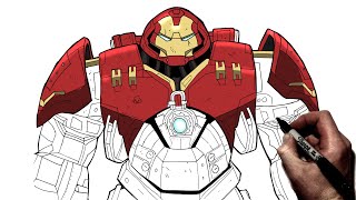 How To Draw Hulkbuster (MK 44) | Step By Step | Marvel