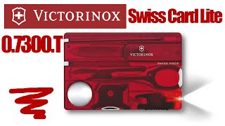 Victorinox Swiss Card Lite  0.7300.T Super Pocket Tool with 13 Functions unboxing and demo