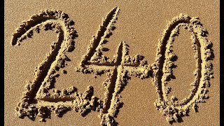 4 Minute Timer 240-0 Numbers Written in Sand | Countdown Two Hundred Forty Seconds | Mindful | Class