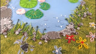 Create Texture With Embroidery | Make An Applique Garden Pond PART 2