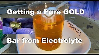 Pure Gold Bar From the GOLD CELL ELECTROLYTE