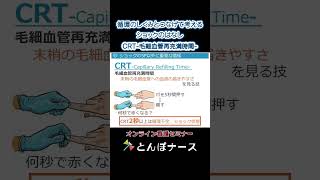 循環の仕組みとつなげて考えるショックのはなし　CRT -毛細血管再充満時間-｜とんぼナース　#shorts