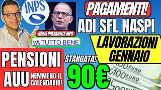 Inps PAGA ADI SFL GENNAIO🔴Lavorazioni Iniziate!👉NASPI✅90€ Stangata+PENSIONI Parla FAVA!