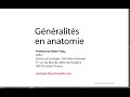 1_Titre Généralités en anatomie