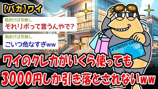 【バカ】ワイのクレカがいくら使っても3000円しか引き落とされないww【2ch面白いスレ】