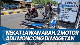 NEKAT LAWAN ARAH, Adu Moncong 2 Motor di Magetan Tak Terhindarkan