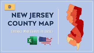 New Jersey County Map in Excel - Counties List and Population Map