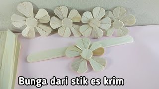 Make flower shapes from ice cream sticks MUDAH MEMBUATNYA !! STICK CRAFT IDEA !! #kuraechannel