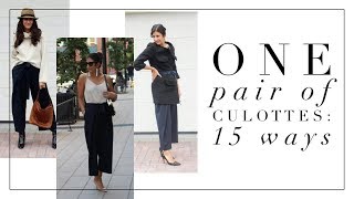 One pair of Culottes: 15 ways! | How to Style Basics | Minimalism | Slow Fashion